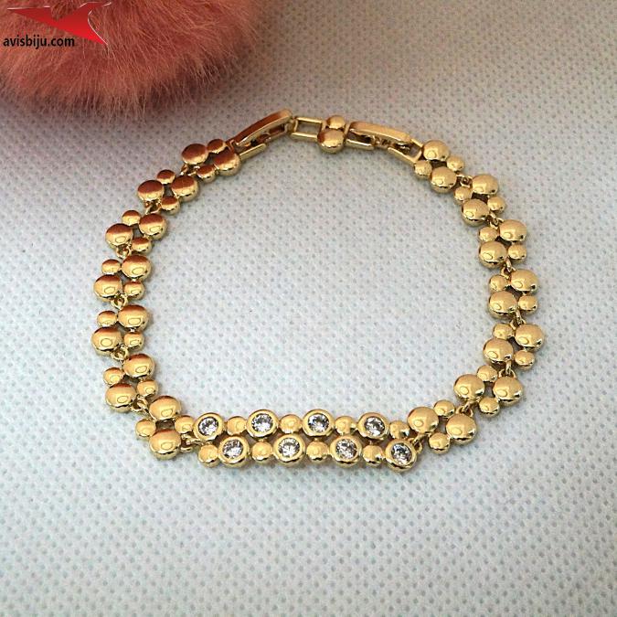 Гривна с 14К златно покритие и с цирконий