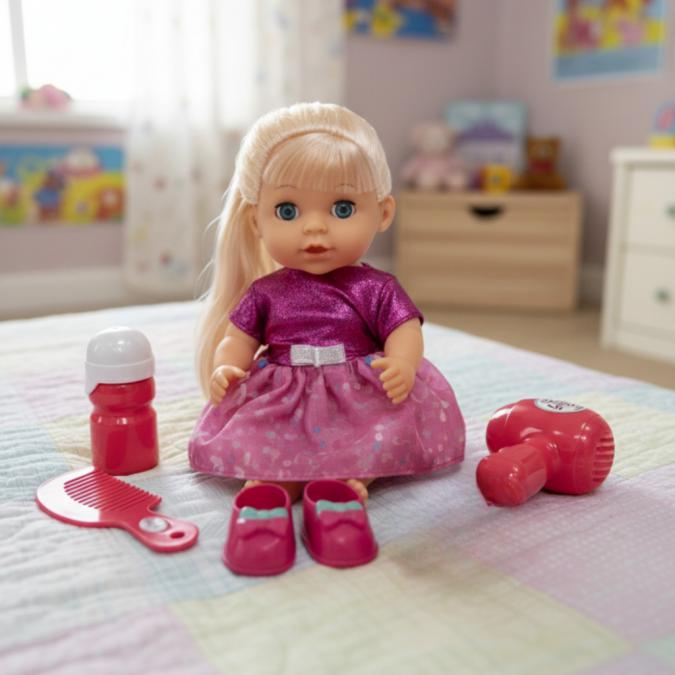 Кукла с мигащи очи, аксесоари и звуци  Идеален подарък за малки принц