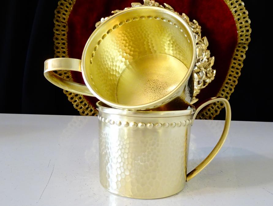 Позлатена чаша от месинг 160 мл., стил Луи XVI