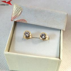 Обеци с 14К златно покритие и с цирконий