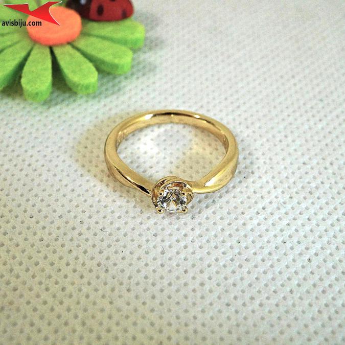 Пръстен с 14К златно покритие и с цирконий