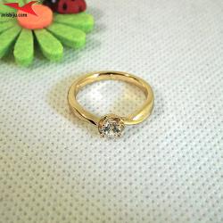 Пръстен с 14К златно покритие и с цирконий