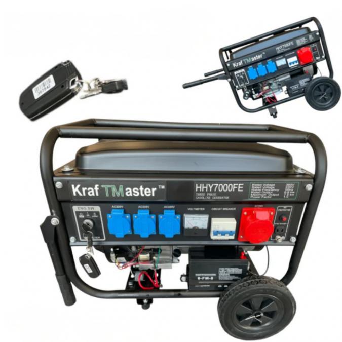 Мощен бензинов генератор 7.5 kW 13 к. с.  с дистанционно управление и