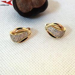 Обеци с 14К златно покритие и с цирконий