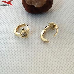 Обеци с 14К златно покритие и с цирконий