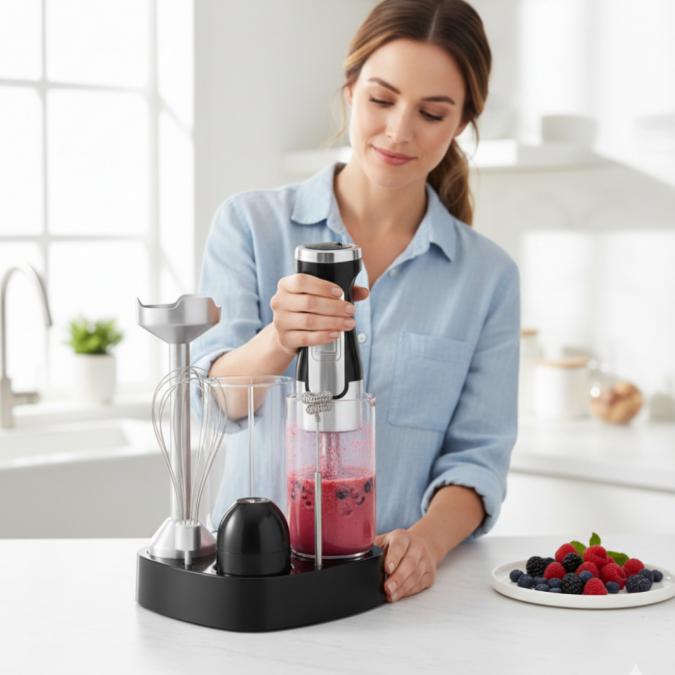 Мощен ръчен блендер Lexical-lhb-1666 6-в-1 Пасиране, разбиване и пове