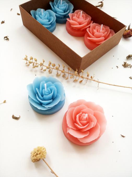 Комплект от 6 ароматни чаени свещички розички, за дома