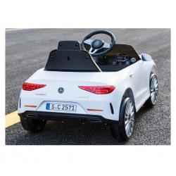 Бяла акумулаторна кола Mercedes Benz Cls350 с кожена седалка 12V