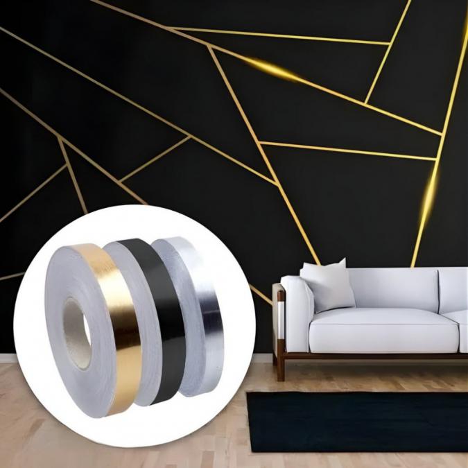 Самозалепваща декоративна лента  водоустойчива, комплект 3 цвята - зл