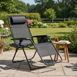 Сгъваем градински шезлонг Zero Gravity - ефект на нулева гравитация за
