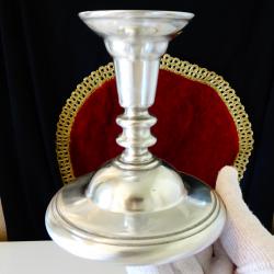 Едуардиански калаен свещник 230 гр.