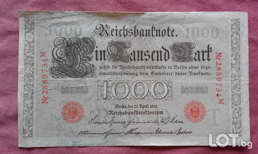 1000 марки 1910 г.  Германия