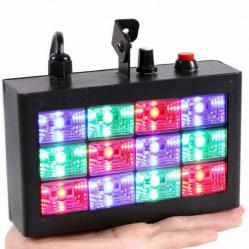 Цветна RGB Блиц LED room Strobe 12, стробоскоп диско лампа
