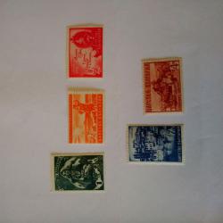 Серия от 5 пощенски марки от България 1941 г.