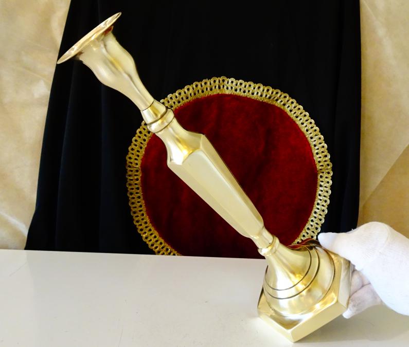 Бронзов свещник 33 см., 1.1 кг., Art Deco.