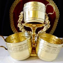 Позлатена чаша от месинг J rst & Co., стил Art Nouveau.