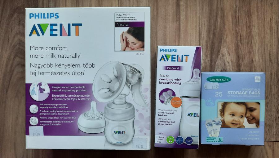 Помпа за кърма Philips Avent подарък шише и торбички за кърма