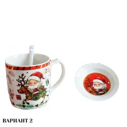 Премиум коледен подаръчен сет керамична чаша с аксесоари