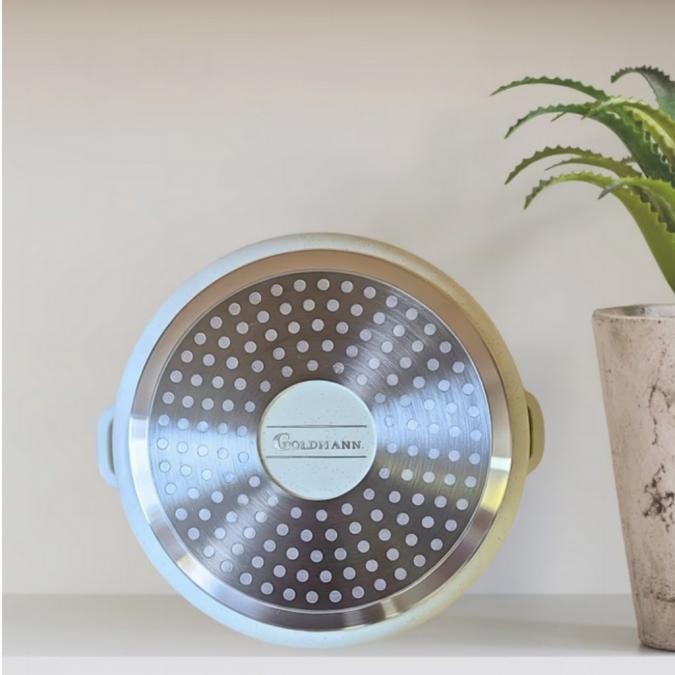 Дълбока тенджера Goldmann Gm-0624b с мраморно покритие, 24 см, 6.2 л,