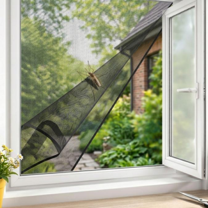 UV Устойчива мрежа против комари за прозорец 150x180 см  Бяла, лесен