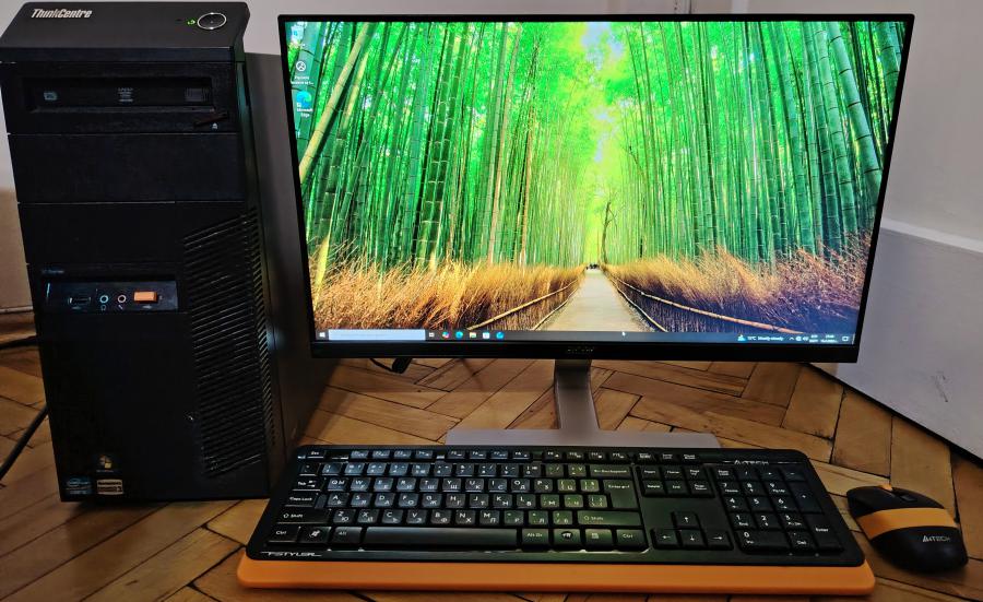 Компютър Thinkcentre Голям плосък монитор 24 инча Acer Безжична ми