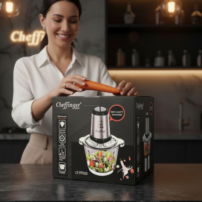 Висококачествен чопър Cheffinger Cf-fp500  за секунди нарязва, смесва
