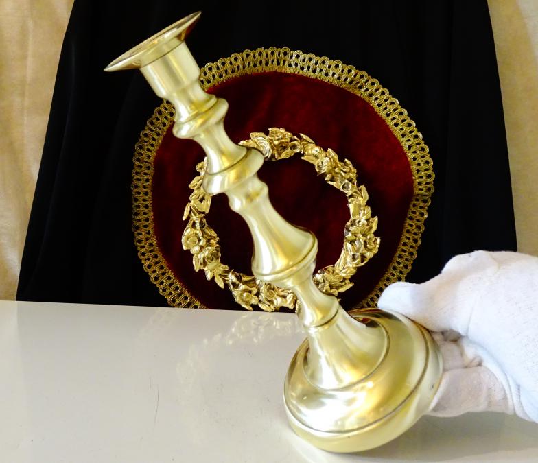 Масивен бронзов свещник 750 гр., Art Deco.