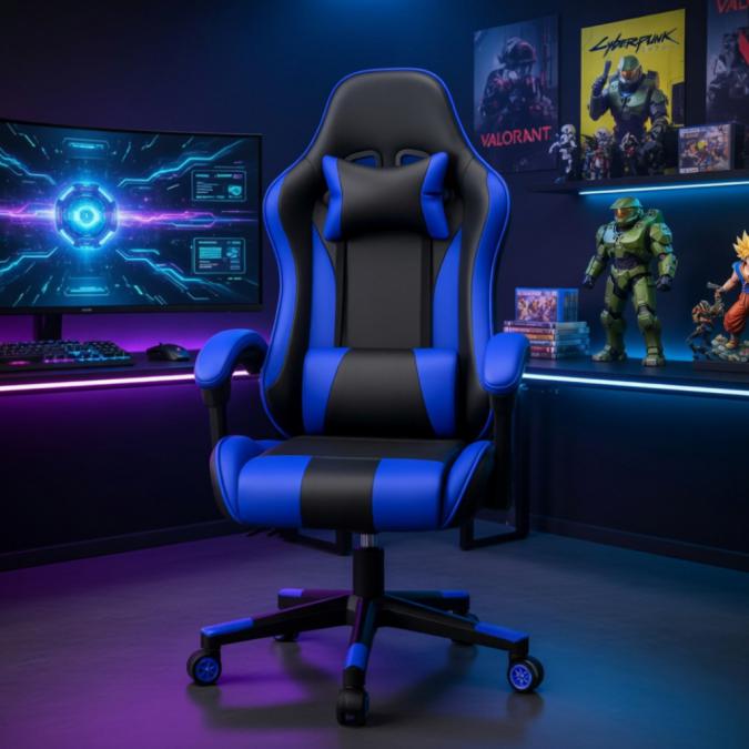 Ергономичен офис и геймърски бял стол  Максимален комфорт за гърба и