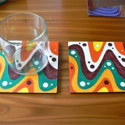 Хендмейд подложка за чаша.