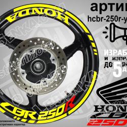Honda CBR 250r Yellow надписи и кантове за джанти