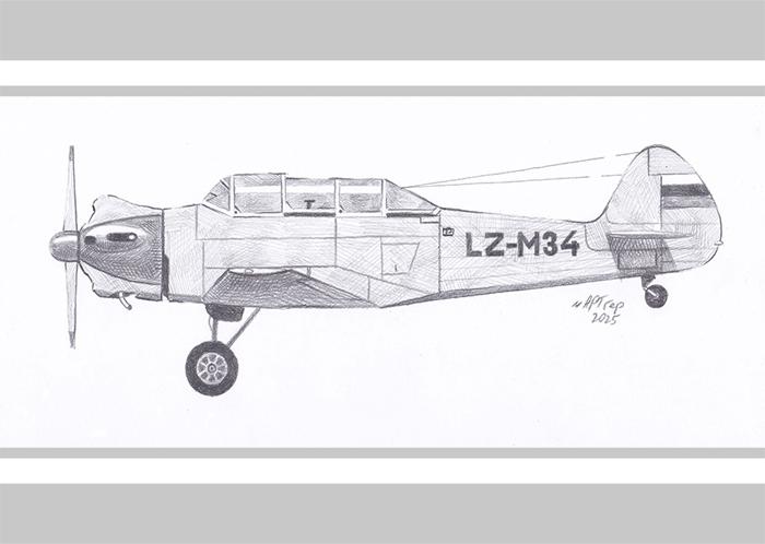 Рисунка на Български самолет Лаз-7м.