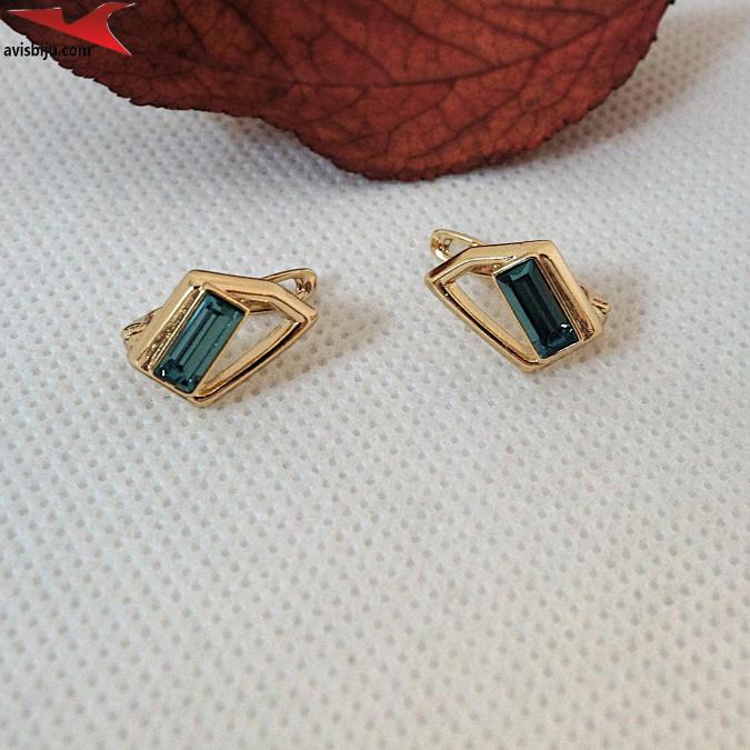 Обеци с 14К златно покритие и с цирконий