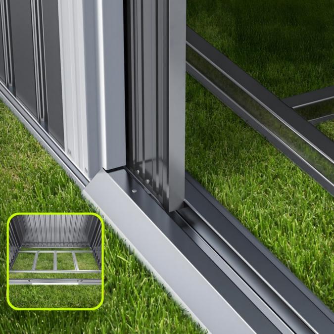 Метална градинска къща за инструменти с вентилация и заключване