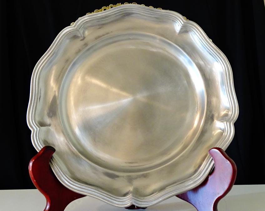 Калаена чиния за гравиране, калаена сватба.