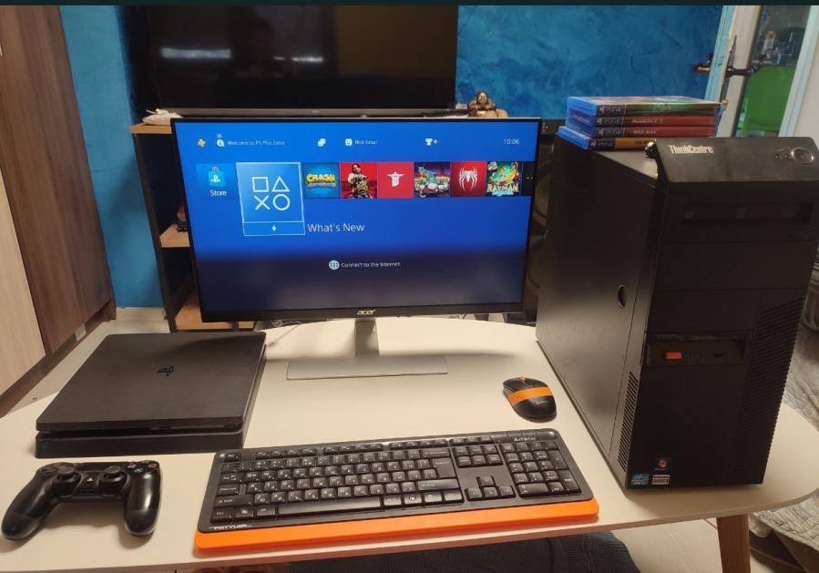 Геймърски сет Ps4 slim 1 TB 1 джойстик 4 топ игри Компютър М