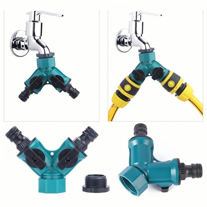 Троен разклонител, редукция, 2-пътни, 1 2 3 4 градински маркуч, вент