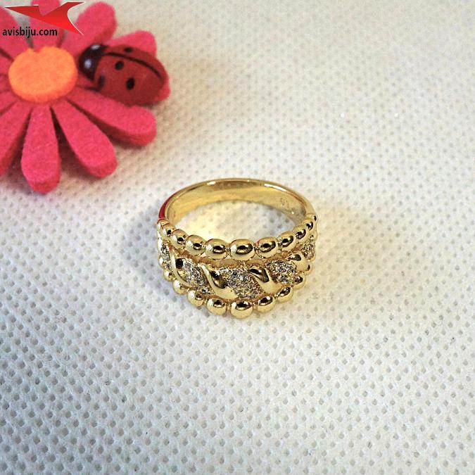 Пръстен с 14К златно покритие и с цирконий