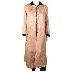 Модерно палто от кожа и астраган