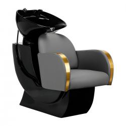 Измивна фризьорска колона Gabbiano Malaga - черна сива с златисто
