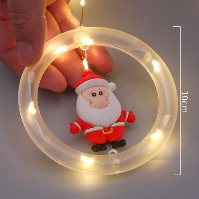 Светещи LED рингове с коледни фигурки, тип завеса 3м, 10 ринга на бате