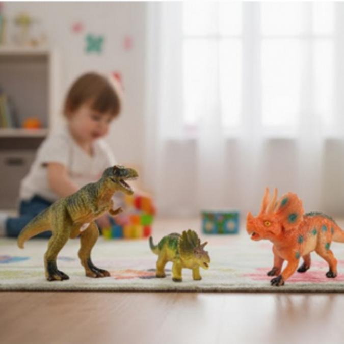 Детски комплект фигурки динозаври със звук  Dinosaur ERA 6 броя