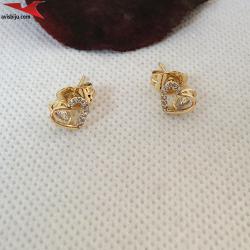 Обеци с 14К златно покритие и с цирконий