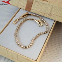 Гривна с 14К златно покритие и с цирконий