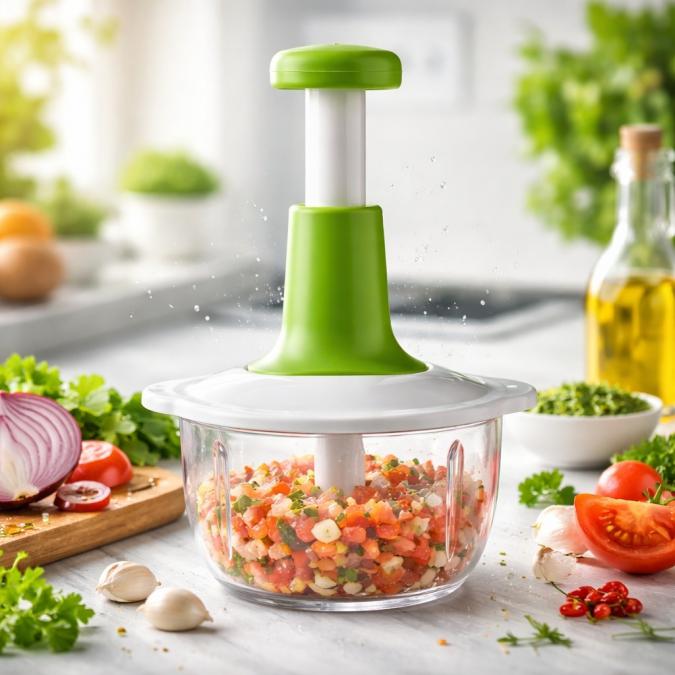 Ръчен кухненски чопър 900 мл с 3 остриета от неръждаема стомана Cheffi