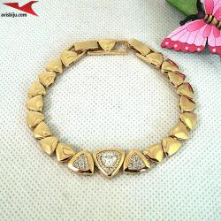 Гривна с 14К златно покритие и с цирконий