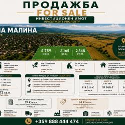 Инвестиционен имот за продажба с. Горна Малина, м. Локвите