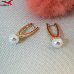 Обеци с 14К златно покритие и с синтетични перли