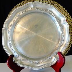 Калаена чиния за гравиране, калаена сватба, Art Nouveau.