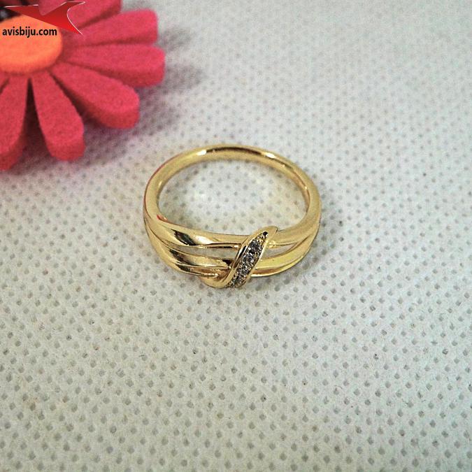 Пръстен с 14К златно покритие и с цирконий