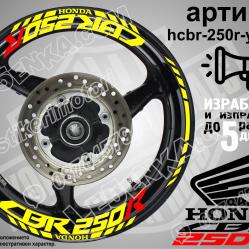 Honda CBR 250r Yellow надписи и кантове за джанти